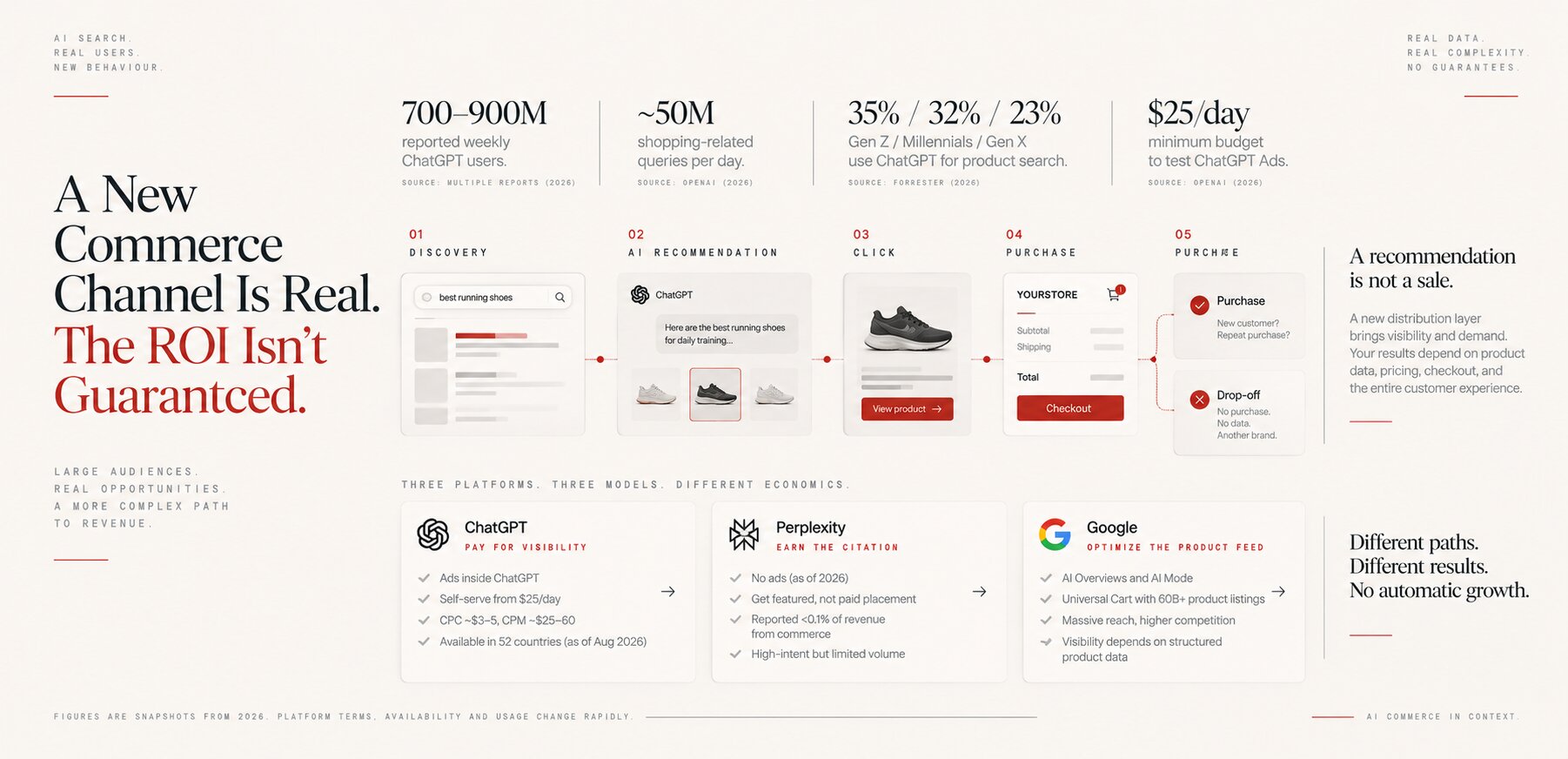 A new commerce channel is real, the ROI isn't guaranteed: reach, chain, and platform economics at a glance