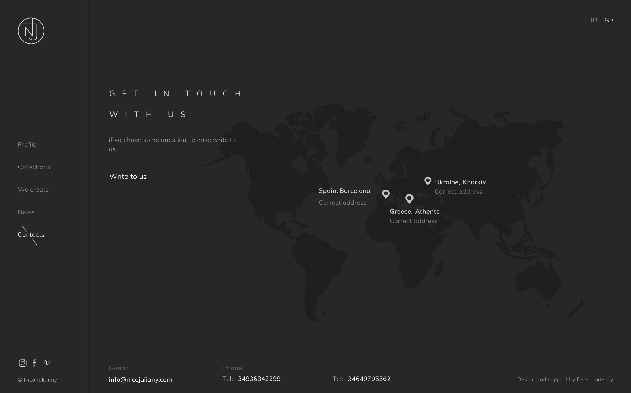Nico Julianny global map, tracking the journey