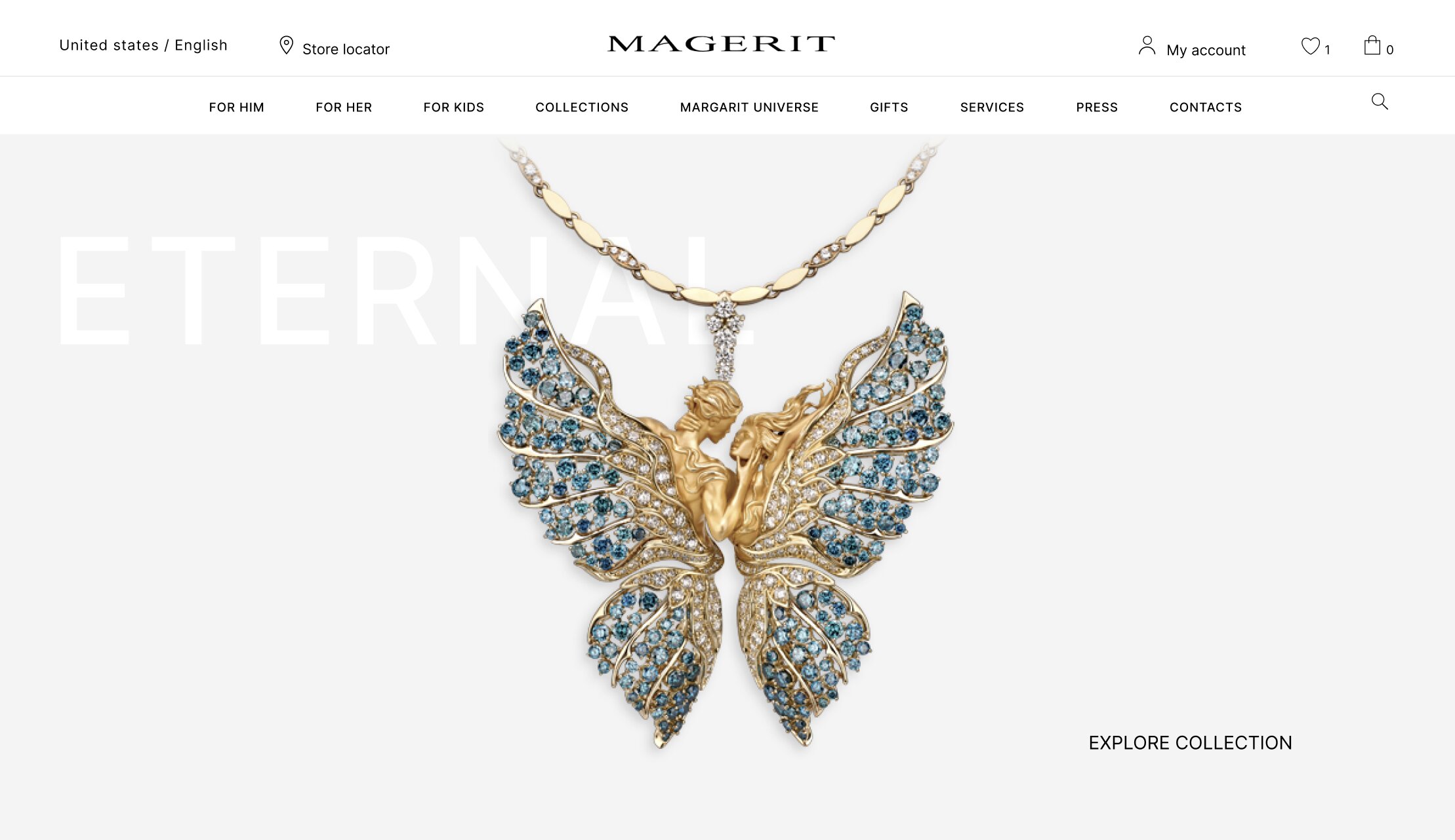 Magerit butterfly necklace, craftsmanship detail