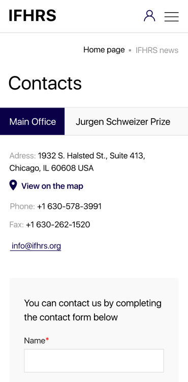 IFHRS mobile: contacts